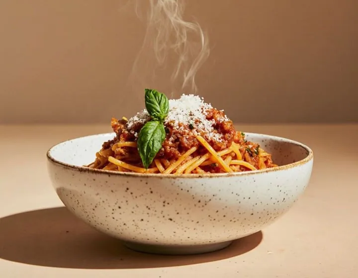 Spaghetti bolognaise LAMBA au parmesan et basilic